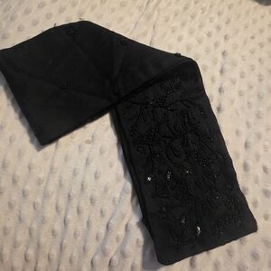 Elegant Black Beaded Scarf